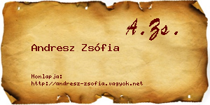 Andresz Zsófia névjegykártya